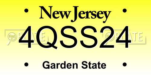 4QSS24 New Jersey License Plate