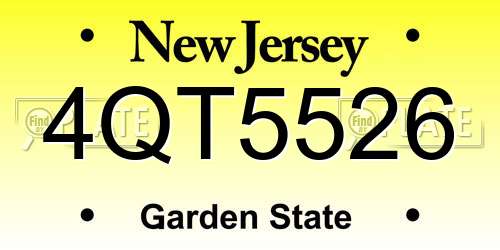 4QT5526 New Jersey License Plate