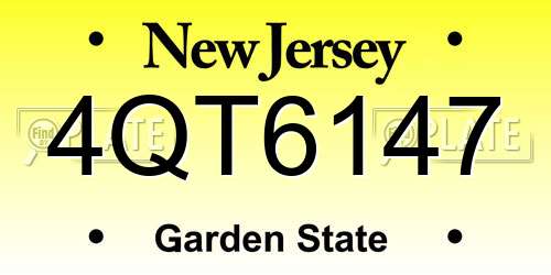 4QT6147 New Jersey License Plate