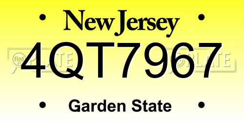 4QT7967 New Jersey License Plate