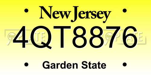 4QT8876 New Jersey License Plate
