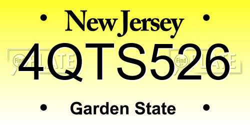 4QTS526 New Jersey License Plate