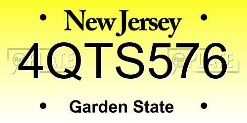 4QTS576 New Jersey License Plate