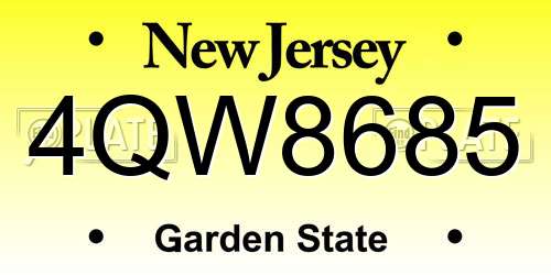 4QW8685 New Jersey License Plate