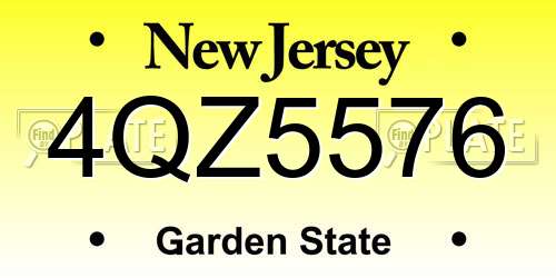 4QZ5576 New Jersey License Plate