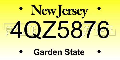 4QZ5876 New Jersey License Plate