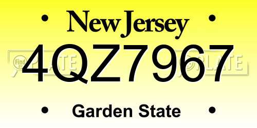 4QZ7967 New Jersey License Plate