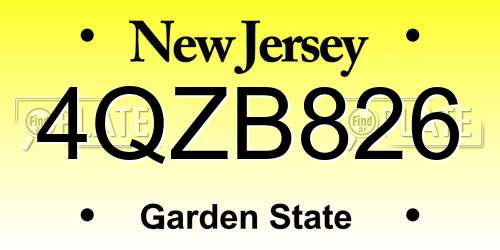 4QZB826 New Jersey License Plate