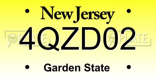 4QZD02 New Jersey License Plate