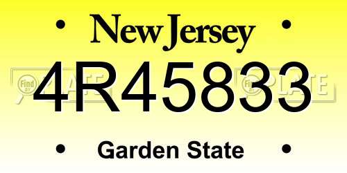 4R45833 New Jersey License Plate