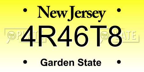 4R46T8 New Jersey License Plate
