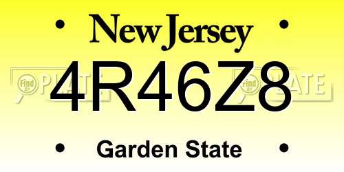 4R46Z8 New Jersey License Plate