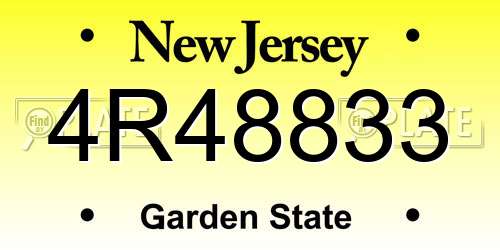 4R48833 New Jersey License Plate