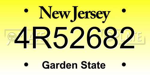 4R52682 New Jersey License Plate