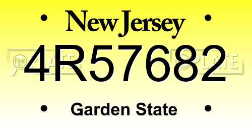 4R57682 New Jersey License Plate