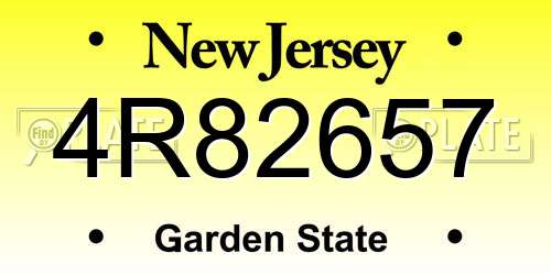 4R82657 New Jersey License Plate