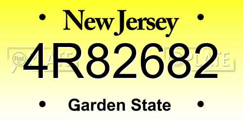 4R82682 New Jersey License Plate