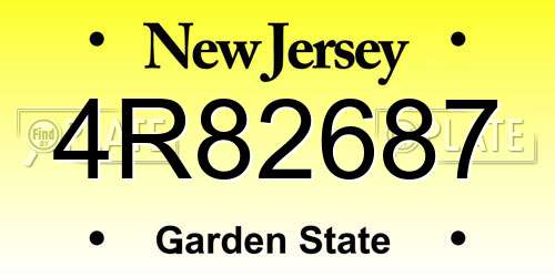 4R82687 New Jersey License Plate