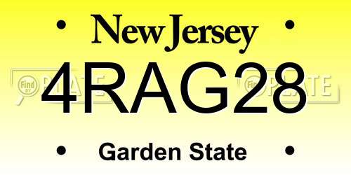4RAG28 New Jersey License Plate