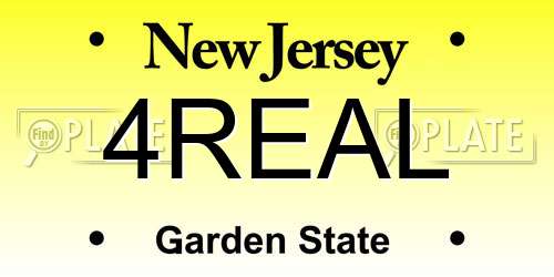 4REAL New Jersey License Plate