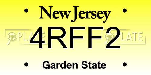 4RFF2 New Jersey License Plate