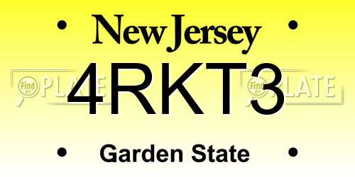 4RKT3 New Jersey License Plate