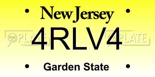 4RLV4 New Jersey License Plate