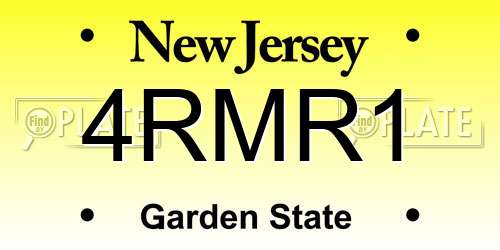 4RMR1 New Jersey License Plate