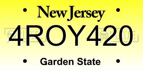 4ROY420 New Jersey License Plate