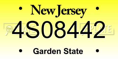 4S08442 New Jersey License Plate