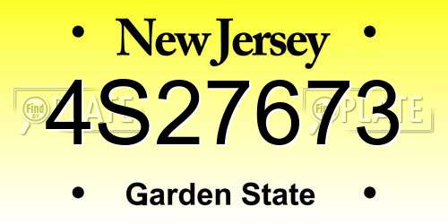 4S27673 New Jersey License Plate