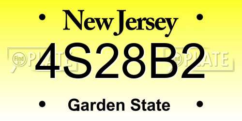 4S28B2 New Jersey License Plate