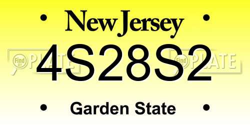 4S28S2 New Jersey License Plate