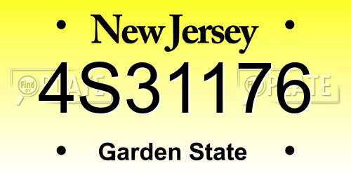 4S31176 New Jersey License Plate