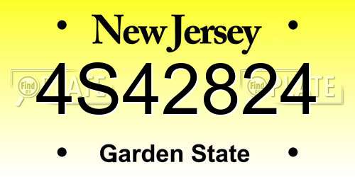 4S42824 New Jersey License Plate