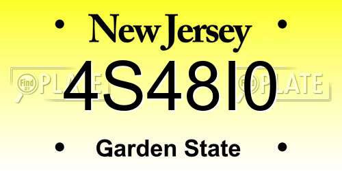 4S48I0 New Jersey License Plate