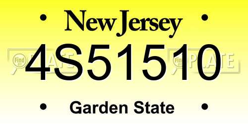 4S51510 New Jersey License Plate