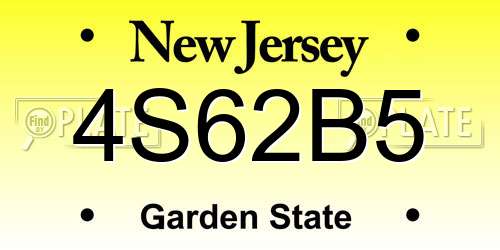 4S62B5 New Jersey License Plate