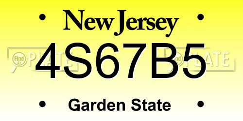 4S67B5 New Jersey License Plate