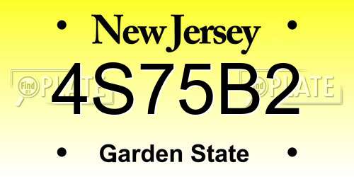 4S75B2 New Jersey License Plate