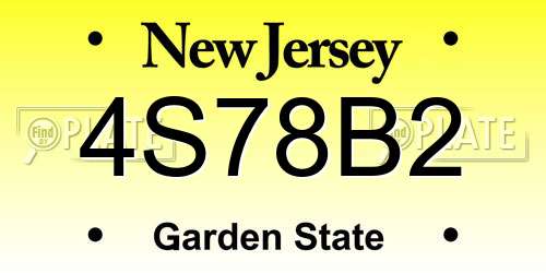 4S78B2 New Jersey License Plate