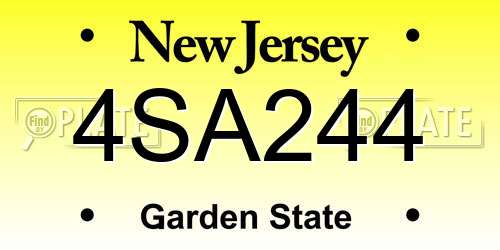 4SA244 New Jersey License Plate