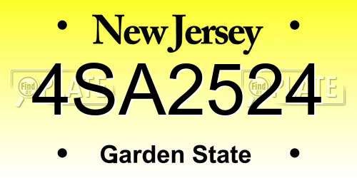 4SA2524 New Jersey License Plate