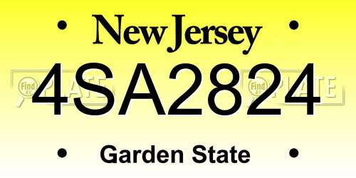 4SA2824 New Jersey License Plate