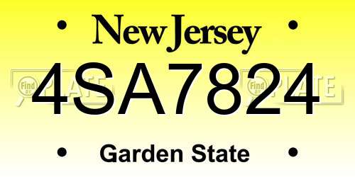 4SA7824 New Jersey License Plate