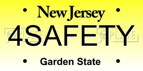 4SAFETY New Jersey License Plate