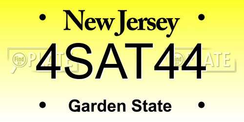 4SAT44 New Jersey License Plate
