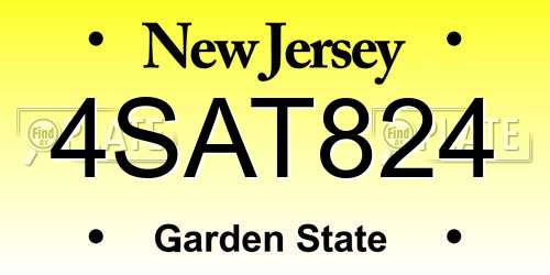 4SAT824 New Jersey License Plate