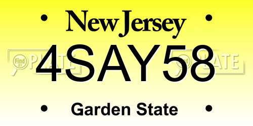 4SAY58 New Jersey License Plate