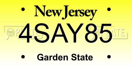 4SAY85 New Jersey License Plate